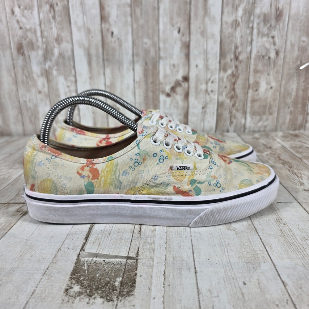 Vans‎ Authentic Disney Little Mermaid Ariel Sneakers Womens 9 Mens 7.5 Cream